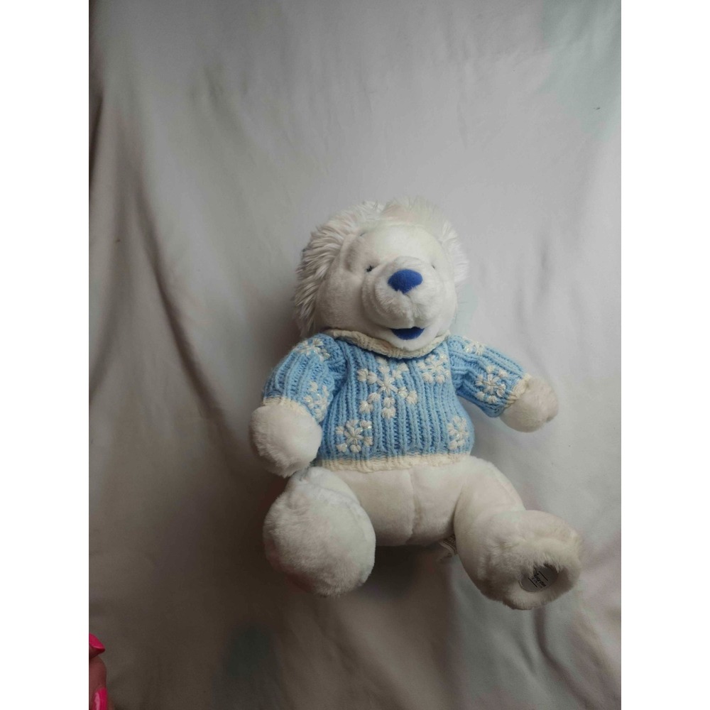 Disney Store Exclusive Polar Bear Stuffed Plush Snowflake Sweater Winter Hat 12"